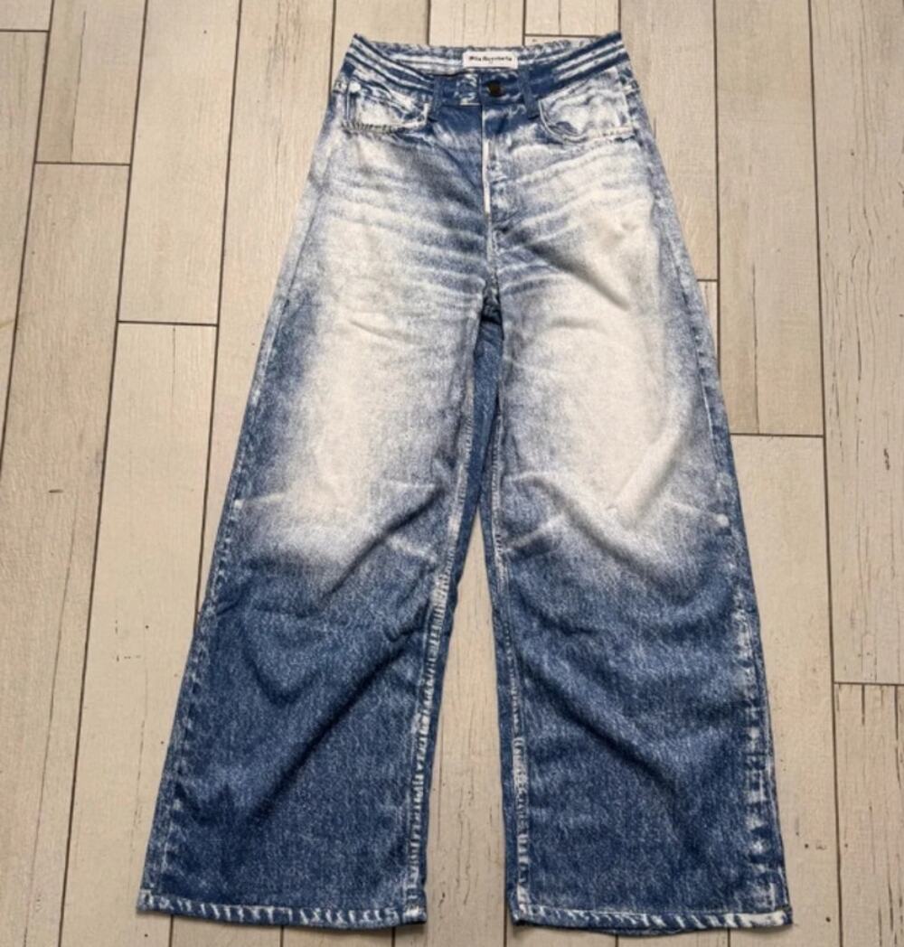 Mila Rosabella Wide‑Leg Gradient Wash Jeans Stretch Lounge Chic Size XS – NWT